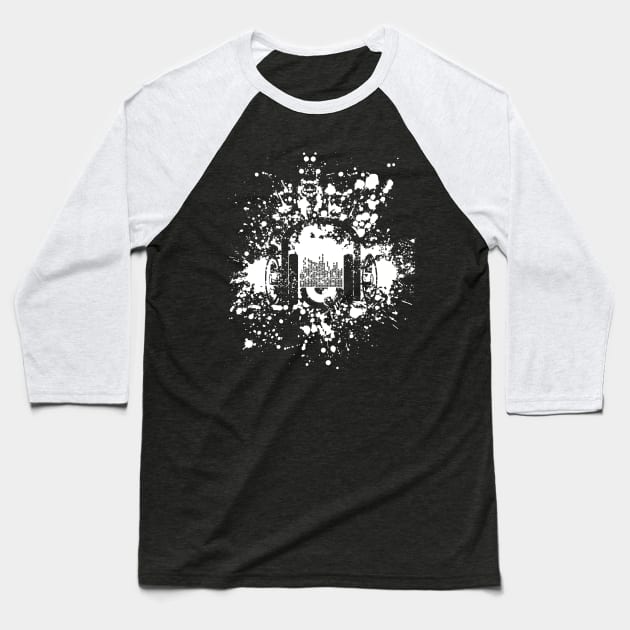 Techno EDM Headphones Splash Baseball T-Shirt by shirtontour